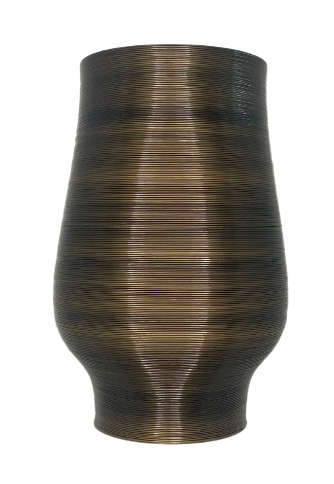 Vaso #01 in resina di Mais stampato in 3D ecosostenibile e biodegradabile PRIVERNUM collection Nero_Bronzo
