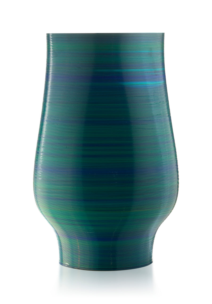 Vaso #01 in resina di Mais stampato in 3D ecosostenibile e biodegradabile PRIVERNUM collection Blue_verde